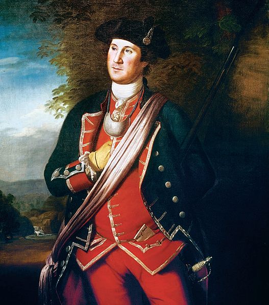 George Washington, c.1772, in his Colonel's Uniform of the Virginia Regiment. Note: Washington's Uniform Includes a Gorget.