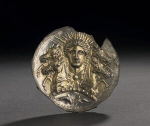 Greek Silver-Gilt Disc, Probably a Horse-Phalera. Date: 5thC BC-2ndC BC