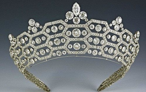 The Greville Tiara with the Alteration by Cartier Adding Diamond Clusters to Provide Height.