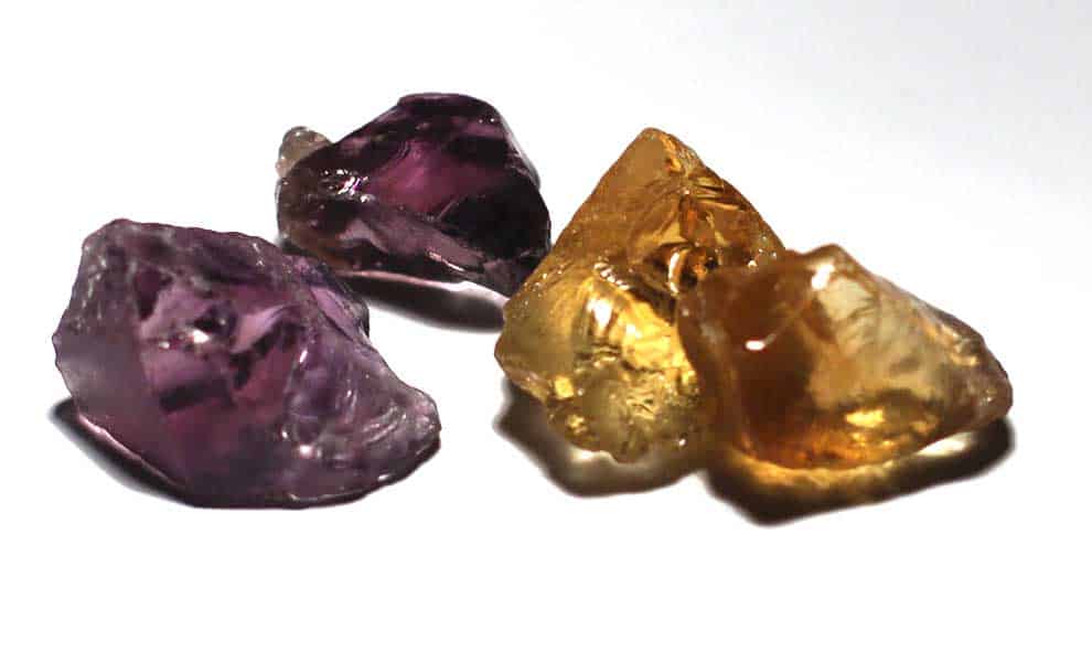 Natural Amethyst and Heat Treated Amethyst-Gone-Citrine