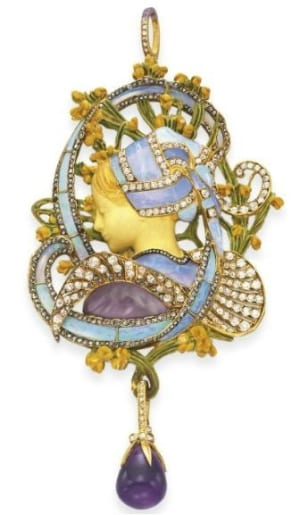 Henri Vever "La Bretonne" Pendant, circa 1900.