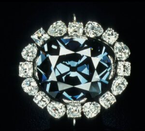 The Hope diamond. Image Courtesy of The Smithsonian Institute.