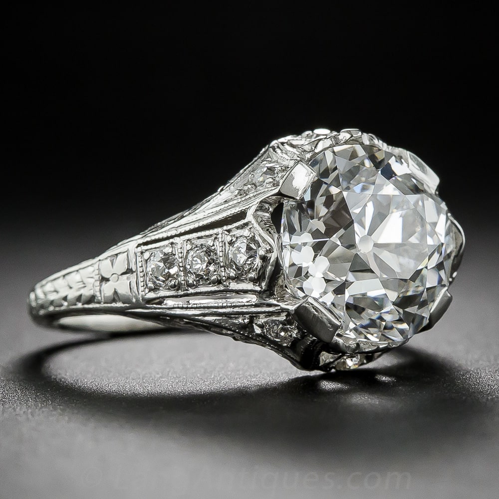 Art Deco Diamond and Platinum Ring by J. E. Caldwell & Co., Circa 1920's.