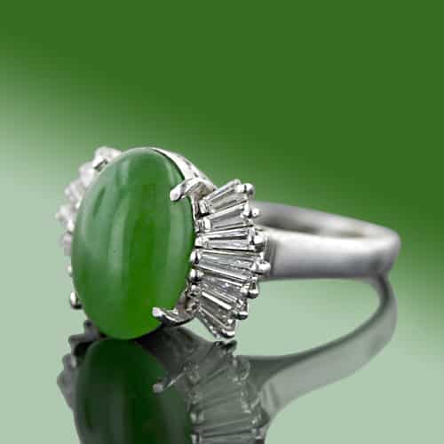This Jadeite Cabochon Exhibits a Waxy Luster.