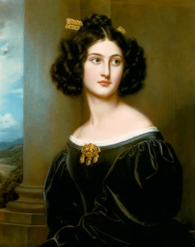 Nanette Kaula Wearing a Sévigné Brooch. By J.K. Stieler, 1829.