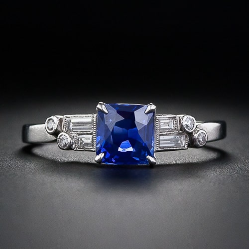 1.12 Carat Kashmir Sapphire and Diamond Ring.