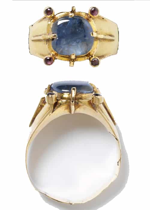 Pierre Lang Ring with Decorative Stone gold-colored-blue elegant Jewelry Rings 