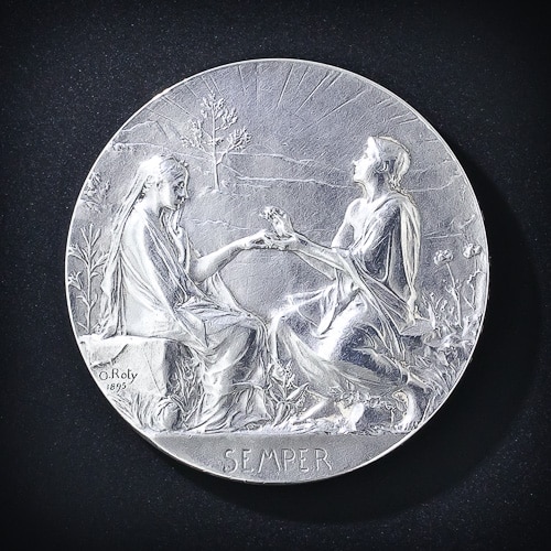 Silver Wedding Medallion, O. Roty 1895.