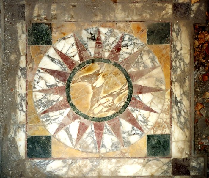 Opus Sectile (Marble Floor Inlay) from the Hadrian's Villa (Piccole Terme) Near Tivoli in Italy.