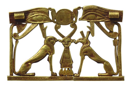 Egyptian Pectoral Ornament Depicting Horus and Seth, c. 12th Dynasty. Photo Courtesy of the Myers Museum, Et