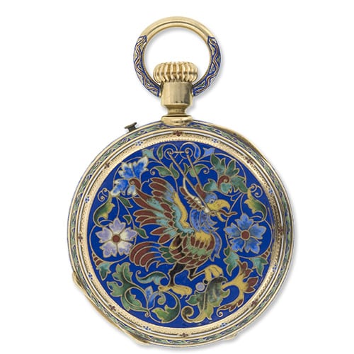 Victorian Cloisonné Enameled Pocket Watch.