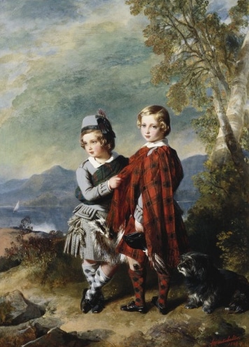 Portrait of Princes Edward and Alfred in Highland Attire, by Franz Xaver Winterhalter, 1849. Crown Copyright, The Royal Collection, Image Courtesy of Her Majesty Queen Elizabeth II.