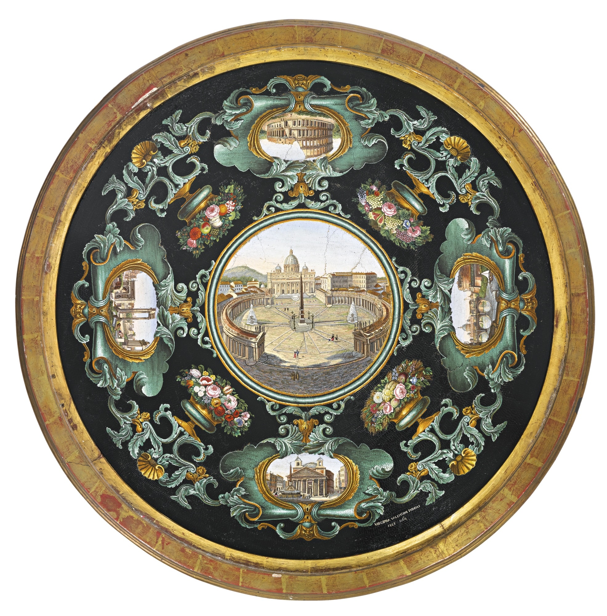 Roman Table Top, dated 1864. Attrib: Cavaliere Michelangelo Barberi Workshop (1787-1867)