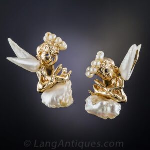 Ruser Freshwater Pearl Angel Earrings.