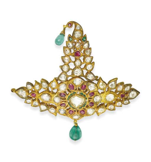 Indian Sarpech in Diamonds, Rubies, Emeralds and Gold. Photo Courtesy of Christie's.