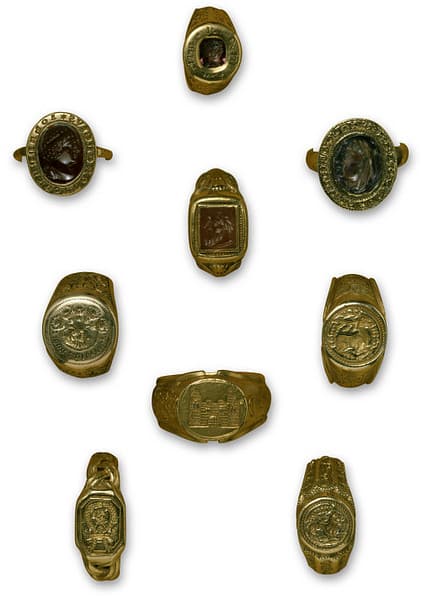 Collection of rings from Europe c. 1380