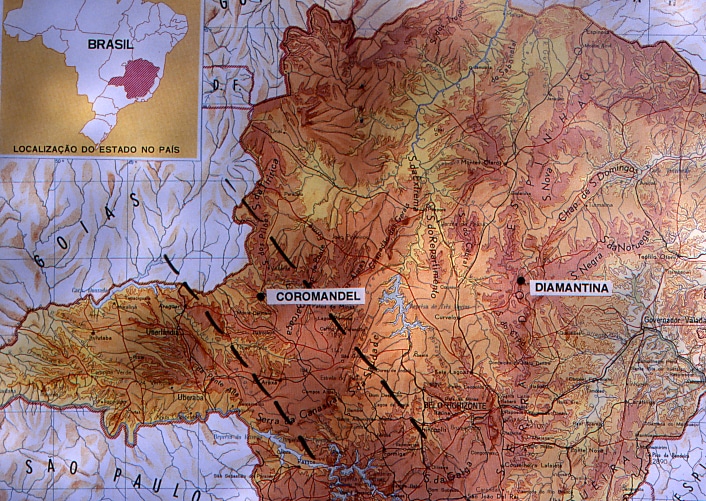 Slide 9 Map Western Minas Gerais State, Dashed Lines Showing the Approximate Region where Kimberlites and Associated Rocks Occur.