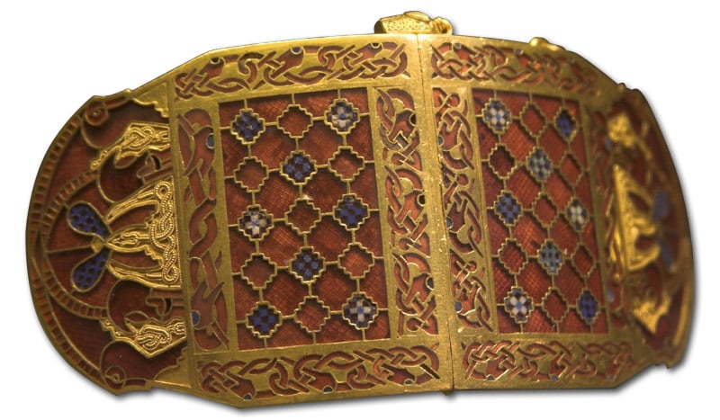 Sutton Hoo Shoulder Clasp, Closed.