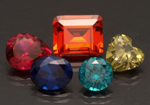 A Selection of Faceted Synthetic Corundum and Spinel.
