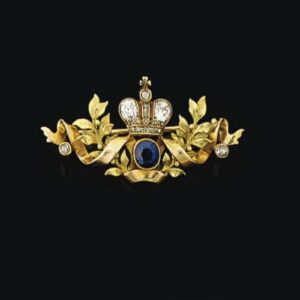 Sapphire and Diamond Bi-Color Gold Brooch by Tillander c. 1900. Photo Courtesy of Christie's.