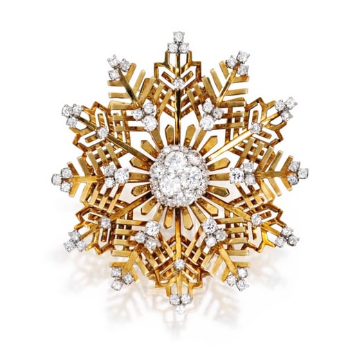 Van Cleef & Arpels Diamond Snowflake Brooch.