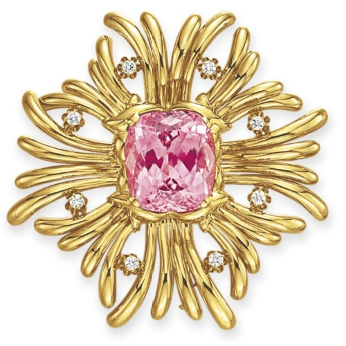Stylized Maltese Cross with Central Pink Tourmaline, Verdura. Photo Courtesy of Christie's.