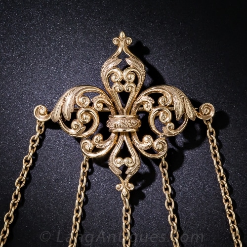 Fleur-de Lis Châtelaine Brooch.