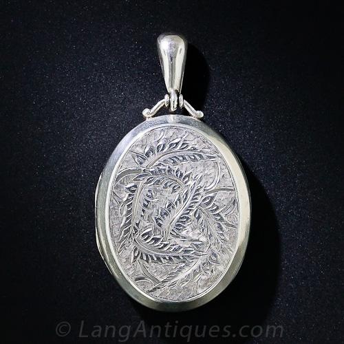 English Victorian Sterling Silver Locket.