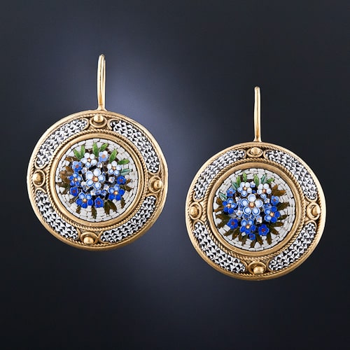 Victorian Micromosaic Earrings.