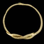 18 Karat Yellow Gold Ouroboros Necklace