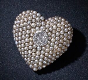 Victorian Seed Pearl and Diamond Heart Pin - Pendant.