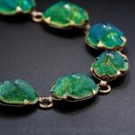 Victorian Rose Gold Scarab Beetle Necklace, c.1850.