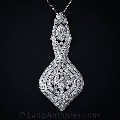 Lacloche Belle Epoque Diamond Pendant Necklace.