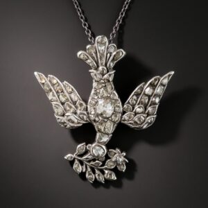 Victorian Dove & Olive Branch Necklace.