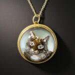 Antique Reverse Crystal Cat Intaglio.