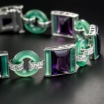 Art Deco Chalcedony, Amethyst, Glass and Diamond Bracelet, by Black, Starr and Frost.