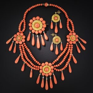 French Coral Demi Parure.