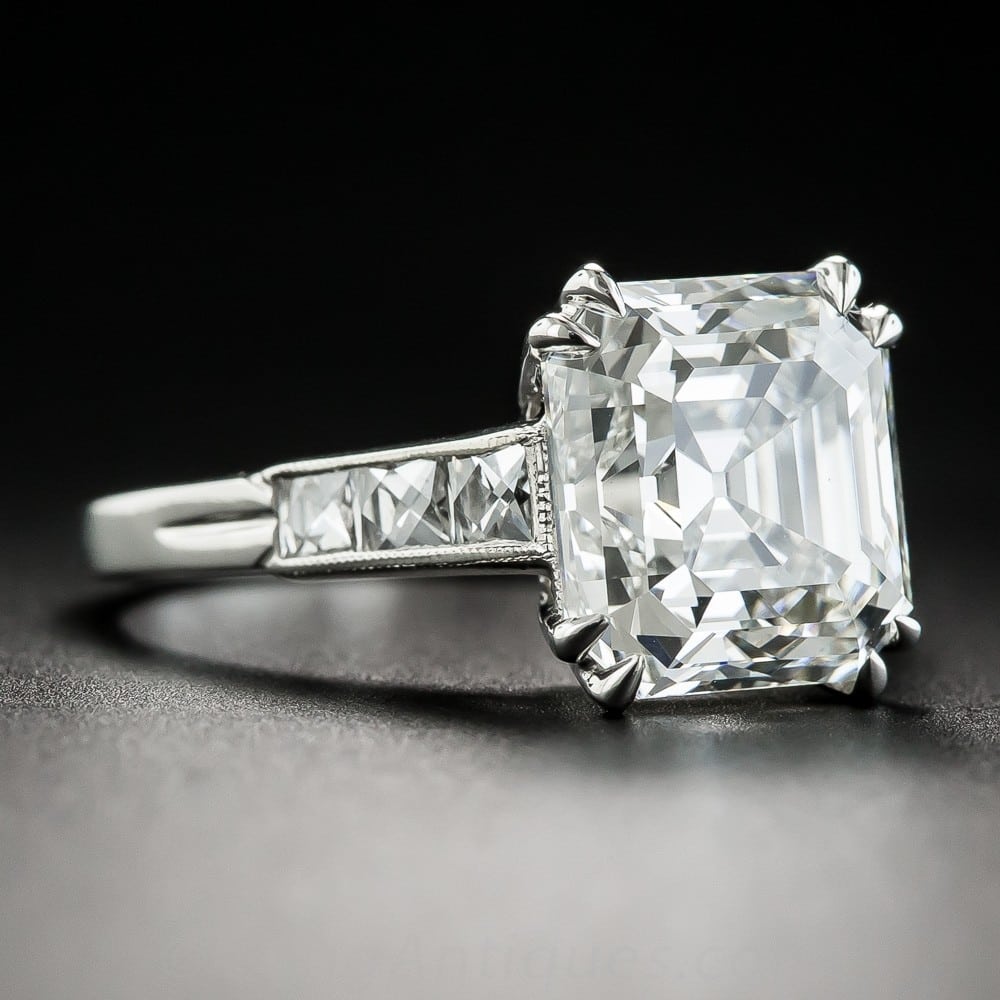 Asscher-Cut Diamond Ring.