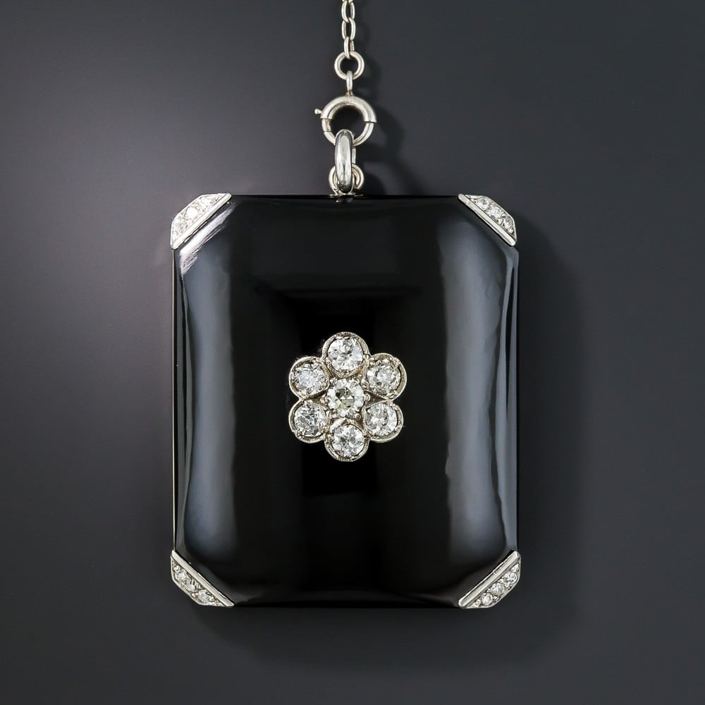 Art Deco Onyx and Diamond Locket.