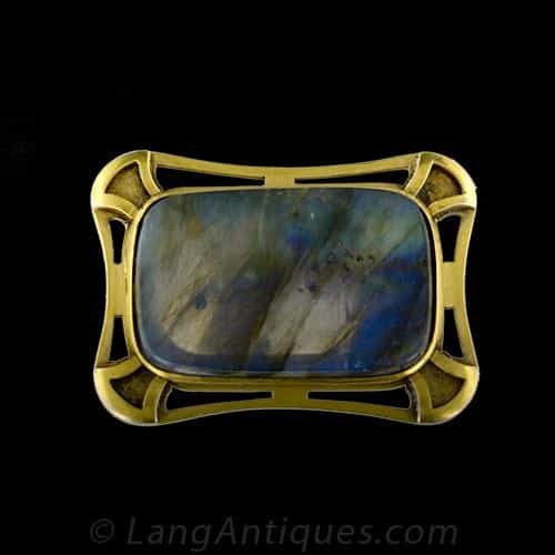 Arts and Crafts Labradorite Brooch.