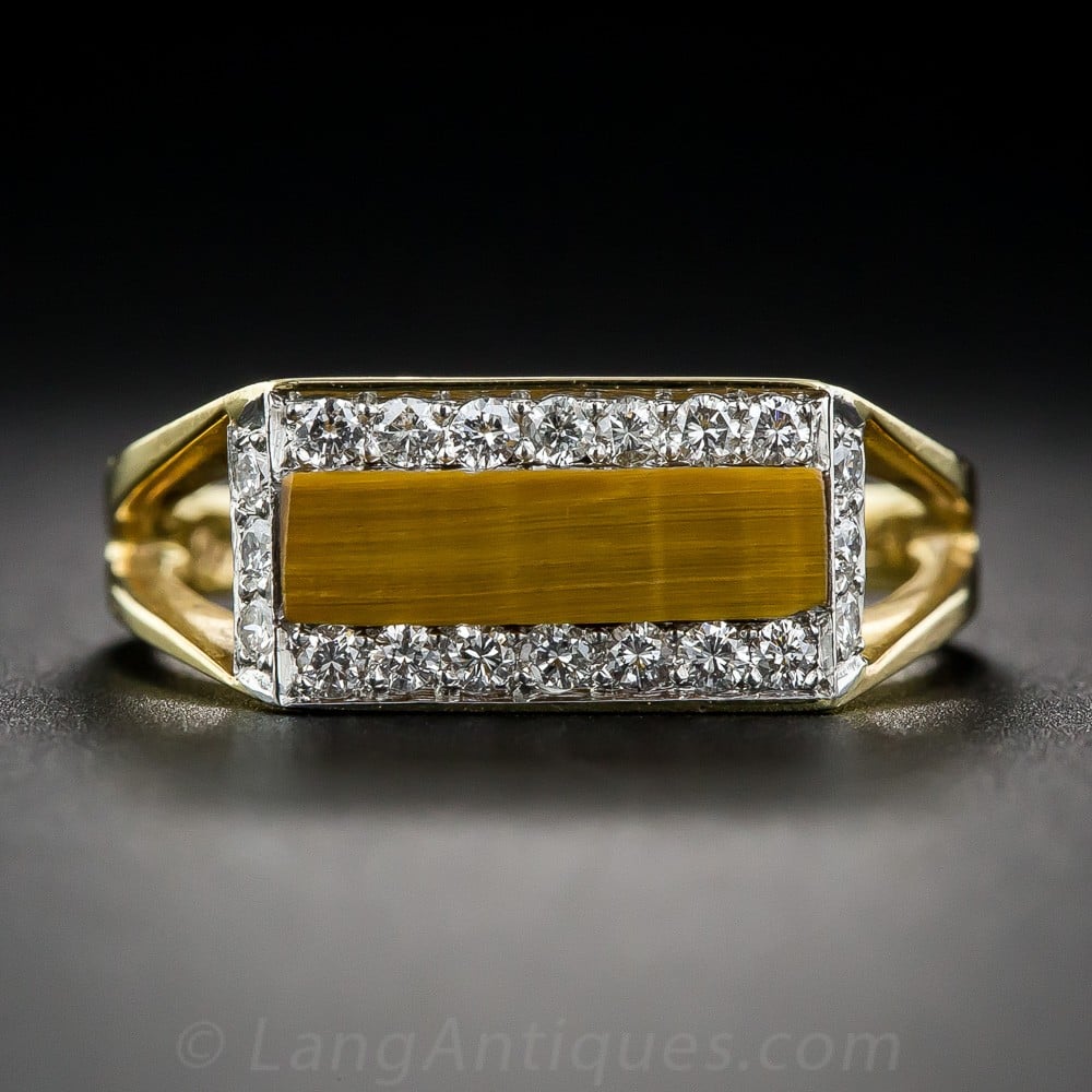 Cartier Tiger's Eye and Diamond Ring
