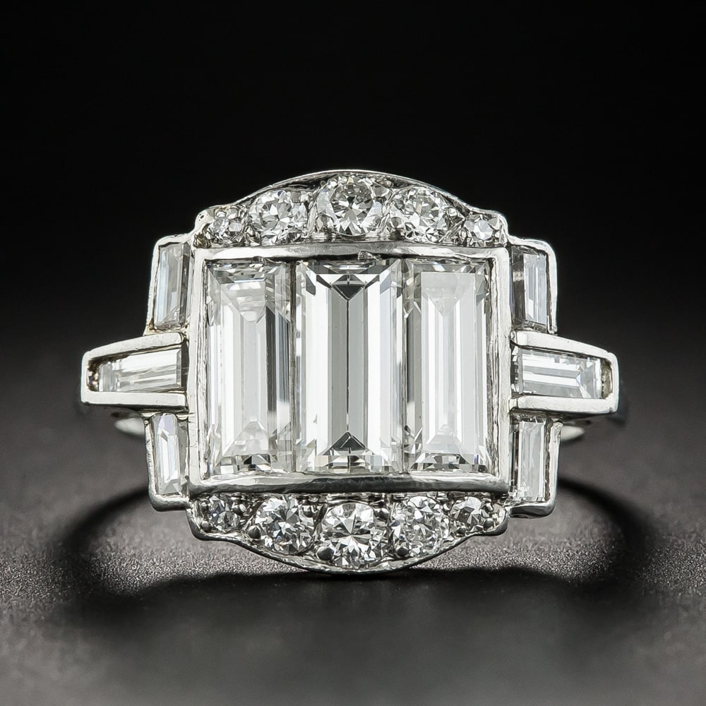 Art Deco Baguette Diamond Ring.