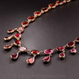 Georgian Garnet Fringe Necklace.