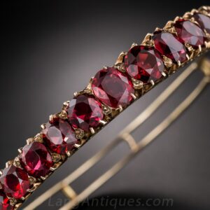 Victorian Red Spinel Bangle Bracelet