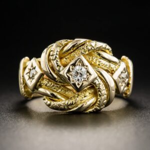 Victorian Gold and Diamond Knot Motif Ring.