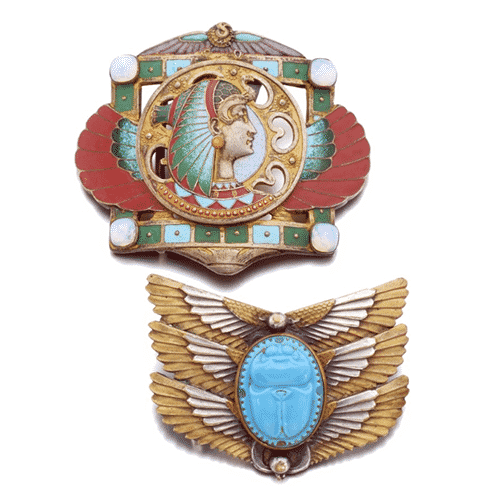 Egyptian Revival Belt Buckles, Piel Frères, c. 1905. Photo Courtesy of Sotheby's.
