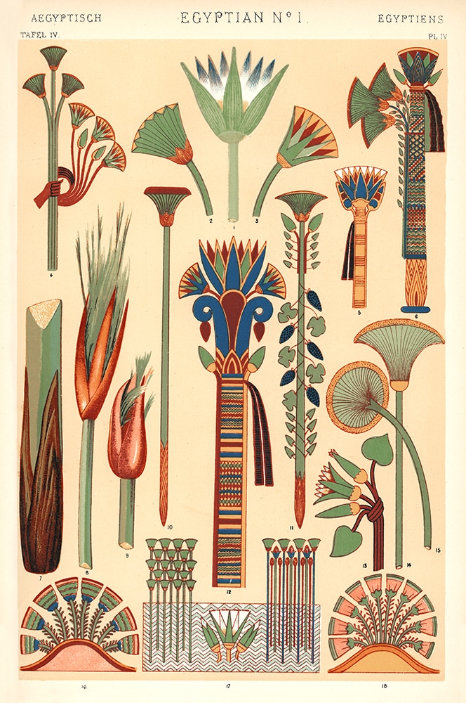 Egyptian Motifs from the Grammar of Ornament by Owen Jones.