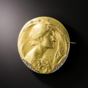 The Night, Medal Brooch by Frederic de Vernon, c.1900.