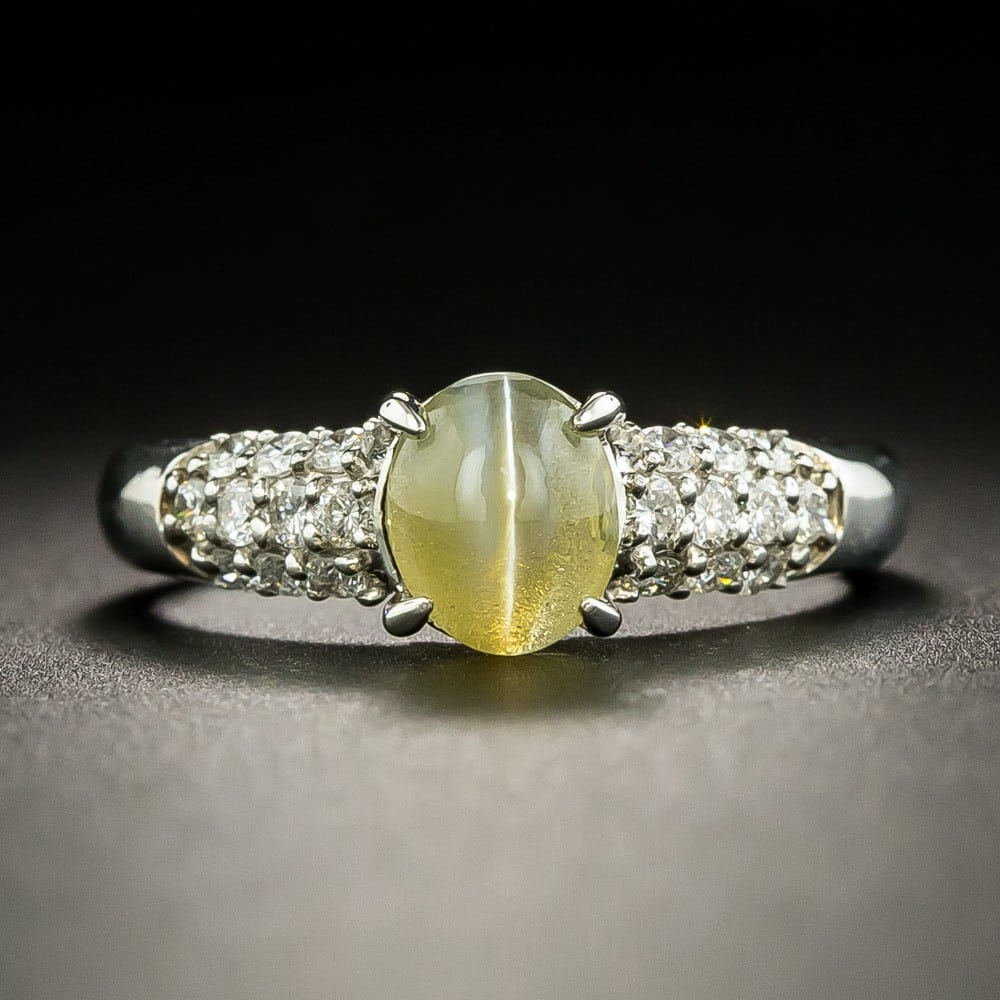 Cat's Eye Chrysoberyl and Diamond Ring.