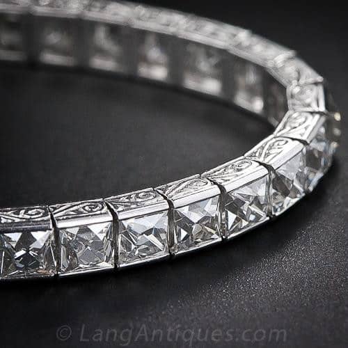 Black, Starr & Frost French-Cut Diamond Line Bracelet.